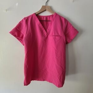 Mandala Scrubs One Pocket Top M &High Waisted Joggers Bubblegum - M / Tall